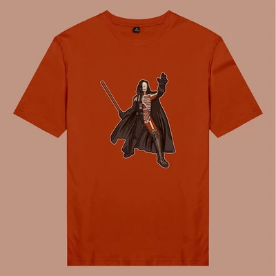 Áo thun unisex cotton in hình Half Skeleton series - Darth Vader (nhiều màu)
