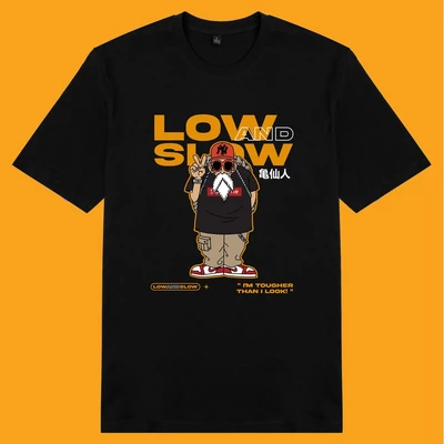 Áo thun tay ngắn unisex Chodole cho cả nam và nữ, chất liệu vải cotton in hình Slow Life Thần Rùa Kame (nhiều màu)