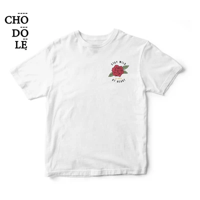 Áo thun ngắn tay unisex Chodole cho cả nam và nữ, chất liệu vải cotton in COTTON 100% IN HÌNH STAY WILD