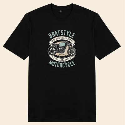 Áo thun tay ngắn unisex Chodole cho cả nam và nữ, chất liệu vải cotton in hình Brat style Motorcycle