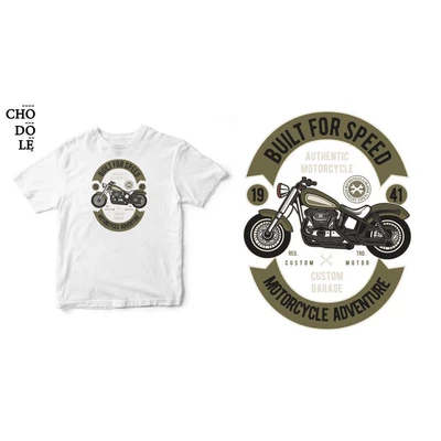 Áo thun tay ngắn unisex Chodole cho cả nam và nữ, chất liệu vải cotton in hình Build For Speed