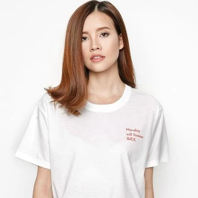 Áo thun tay ngắn unisex Chodole cho cả nam và nữ, chất liệu vải cotton in chữ Monday will forever sucks