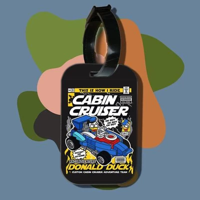 Thẻ hành lý cho túi xách balo du lịch in hình pop culture cartoon series - donald's cabin cruiser (nhiều màu)