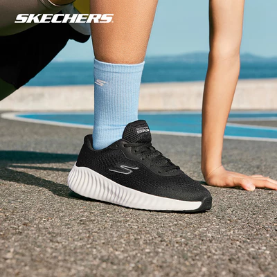 Giày Thể Thao Nữ Skechers Performance Go Run Now-129365-BKW Air-Cooled Goga Mat