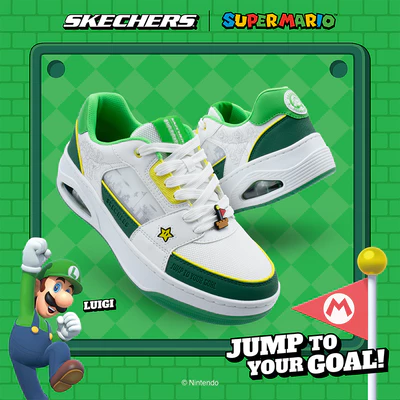 Giày Thể Thao Nam Skechers Nintendo Street UNO Court - 802026-WGR Air-Cooled Memory Foam
