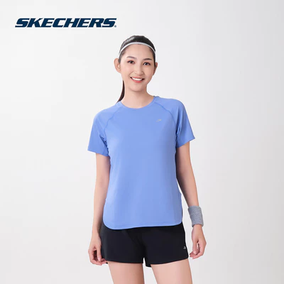 Áo Thun Tay Ngắn Nữ Skechers Running Performance Short Sleeve Tee - SP326W335-01ET
