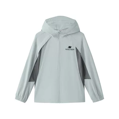 Áo Khoác Có Nón Bé Trai Skechers Runners Club Performance Hooded Jacket - P226B050-01MZ