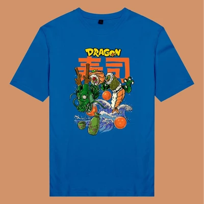 Áo thun tay ngắn unisex Chodole cho cả nam và nữ, chất liệu vải cotton in hình Dragon Sushi (nhiều màu)