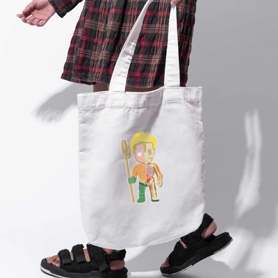 Túi vải tote bag của Chodole chất liệu túi canvas vải bố đẹp in hình độc đáo Half Skeleton - Aquaman