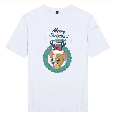 Áo thun unisex cotton 100% in hình Pet Lover Xmas - Chihuahua (nhiều màu)