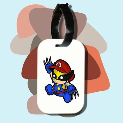 Thẻ hành lý cho túi xách balo du lịch in hình Super Heroes series - Mario Wolverine (nhiều màu)