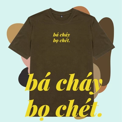 Áo thun tay ngắn unisex Chodole cho cả nam và nữ, chất liệu vải cotton in chữ ngôn ngữ Saigon Bá cháy bọ chét