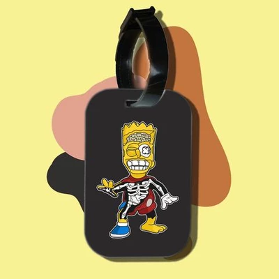 Thẻ hành lý cho túi xách balo du lịch in hình Half Skeleton - Bart Simpson (nhiều màu)