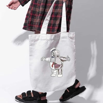 Túi vải tote bag của Chodole chất liệu túi canvas vải bố đẹp in hình độc đáo Half Skeleton - Marshmallow