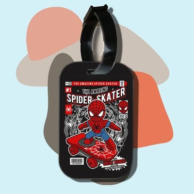 Thẻ hành lý cho túi xách balo du lịch in hình pop culture cartoon series - spider skater (nhiều màu)