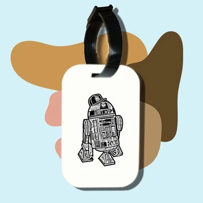 Thẻ hành lý cho túi xách balo du lịch in hình Star wars - street R2D2 (nhiều màu)