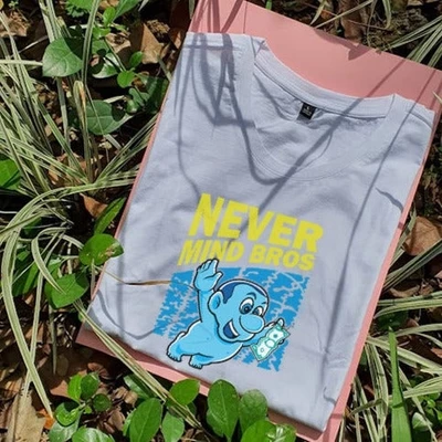 Áo thun tay ngắn unisex Chodole cho cả nam và nữ, chất liệu vải cotton in hình Never Mind Bros (nhiều màu)