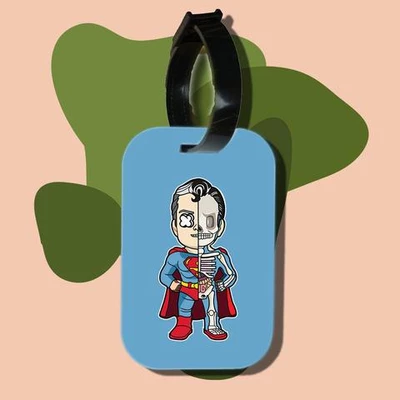 Thẻ hành lý cho túi xách balo du lịch in hình Half Skeleton - Superman (nhiều màu)