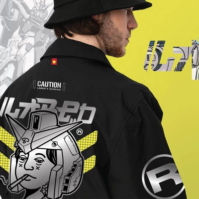 LB20 Áo jacket Labeo x Gundam Áo khoác gió dày dặn chống nước