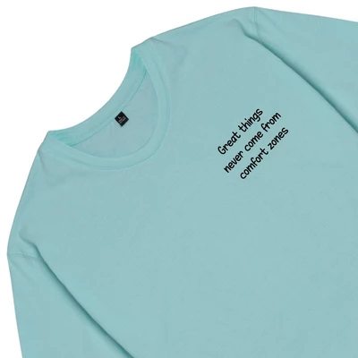 Áo thun unisex cotton 100%  in chữ Great things never come from comfort zone (nhiều màu)