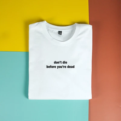 Áo thun tay ngắn unisex Chodole cho cả nam và nữ, chất liệu vải cotton in hình don't die before you dead