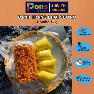 Combo Bánh Tráng Phơi Sương 800g gồm Muối Hành Phi và Bơ - PON00