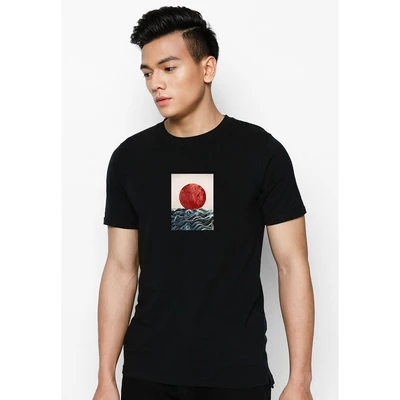 Áo thun tay ngắn unisex Chodole cho cả nam và nữ, chất liệu vải cotton in hình Sunrise In Japan