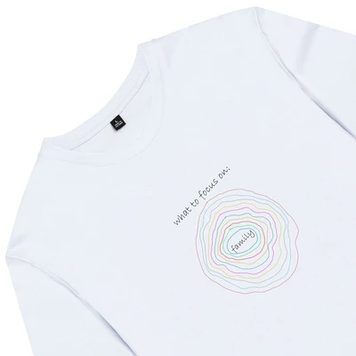 Áo thun tay ngắn unisex Chodole cho cả nam và nữ, chất liệu vải cotton in hình What to focus - family (nhiều màu)