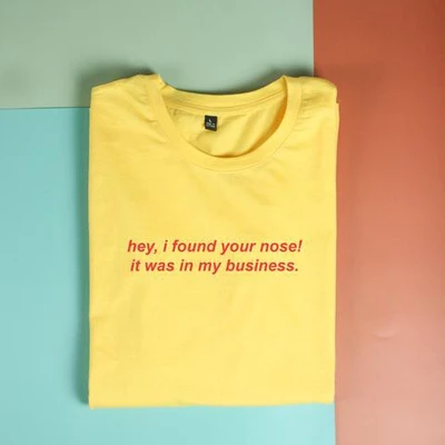 Áo thun ngắn tay unisex Chodole cho cả nam và nữ, chất liệu vải cotton in cotton 100% in chữ I found your nose