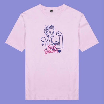 Áo thun ngắn tay unisex Chodole cho cả nam và nữ, chất liệu vải cotton in cotton in hình Girl Power