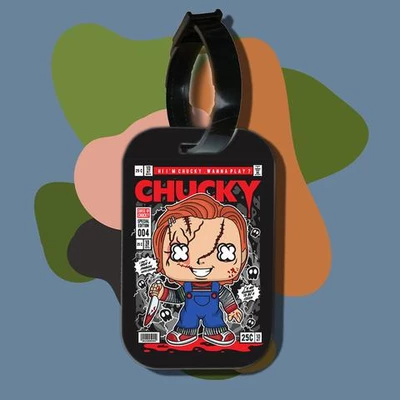 Thẻ hành lý cho túi xách balo du lịch in hình pop culture cartoon series - chucky (nhiều màu)