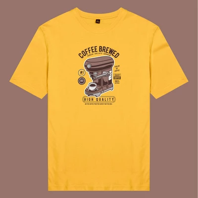 Áo thun tay ngắn unisex Chodole cho cả nam và nữ, chất liệu vải cotton in hình  Coffee Brewed