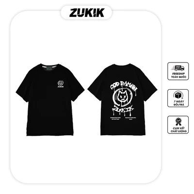 Áo thun tee phông nam nữ tay lỡ oversize form rộng ZUKIK - God Damn
