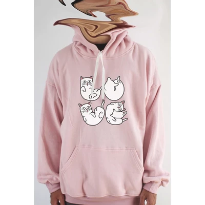 Áo hoodie unisex chodole chất liệu hoodie nỉ, đẹp form rộng cho cả nam và nữ in hình độc đáo Cat Lover Series - Love