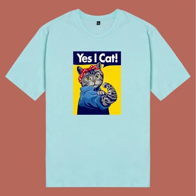 Áo thun unisex cotton in hình phim Cat Lover series - Yes, I Cat