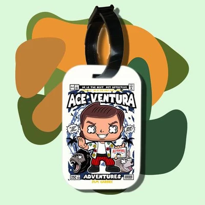 Thẻ hành lý cho túi xách balo du lịch in hình pop culture cartoon series ace ventura (nhiều màu)