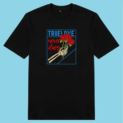 Áo thun tay ngắn unisex Chodole cho cả nam và nữ, chất liệu vải cotton in hình True Love never dies