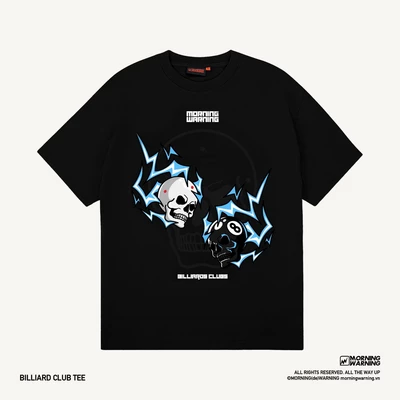 Áo thun Morning Warning Billiard Club - CLB Bida - Áo Thun Unisex Form Rộng Tay Lỡ Oversize Cotton 100% Local Brand