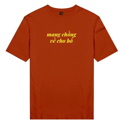 Áo thun tay ngắn unisex Chodole chất liệu vải cotton in chữ Tết mang chồng về cho bố