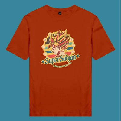 Áo thun ngắn tay unisex Chodole cho cả nam và nữ, chất liệu vải cotton in cotton in hình Dragonball - Super Saiyan Logo