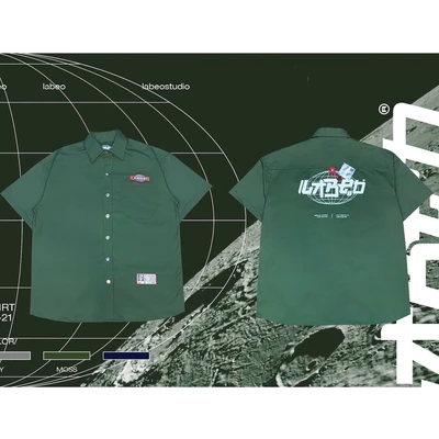 LB12 Áo sơ mi Big logo Labeo globe ngắn tay