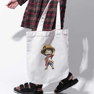  Túi vải tote bag của Chodole chất liệu túi canvas vải bố đẹp in hình độc đáo Half Skeleton - One Piece , Luffy