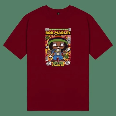 Áo thun ngắn tay unisex Chodole cho cả nam và nữ, chất liệu vải cotton in pop culture cartoon series - Bob Marley