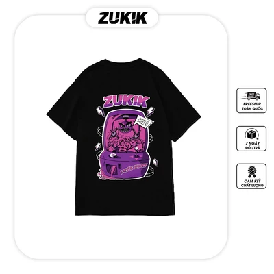 Áo thun tee phông nam nữ tay lỡ oversize form rộng ZUKIK - Funny Game