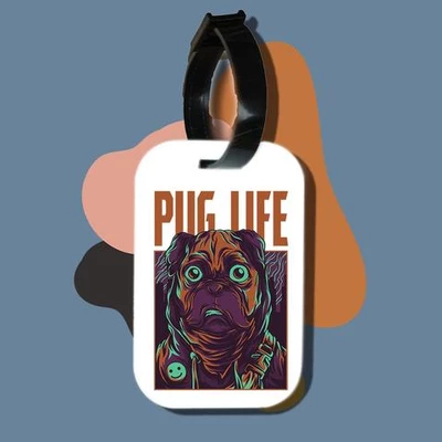 Thẻ hành lý chodole loại tag hành lý làm bằng gỗ ép cán nhựa cao cấp cho túi xách balo du lịch in hình pug life