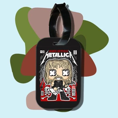 Thẻ hành lý cho túi xách balo du lịch in hình pop culture cartoon series - Jame HetField metallica (nhiều màu)