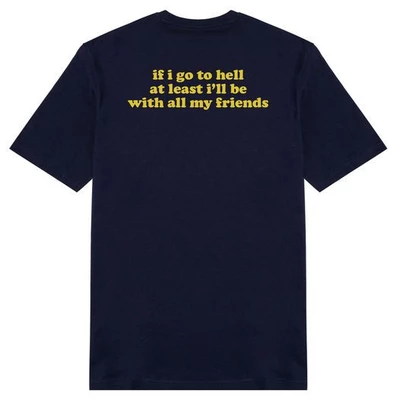 Áo thun unisex áo thun nam nữ cotton 100% in chữ sau lưng if i go to hell (nhiều màu)