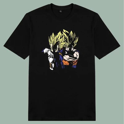  Áo thun ngắn tay unisex Chodole cho cả nam và nữ, chất liệu vải cotton in cotton in hình Dragonball - Songoku và Vegeta