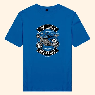Áo thun tay ngắn unisex Chodole cho cả nam và nữ, chất liệu vải cotton in hình Biker - Road Racer