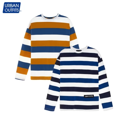 Áo Thun Tay Dài Nam Nữ Urban Outfits Dáng Unisex Shopee Form Rộng Big Size 100kg Kẻ Sọc Ngang 100% Cotton TDO05